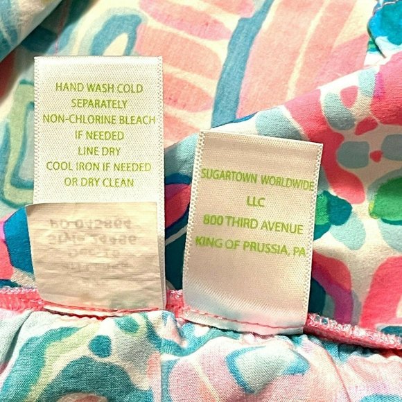 Lilly Pulitzer Shorts XS Kya Come Out Of Your Shell Ruffle Hem Elastic Waist - Picture 7 of 7